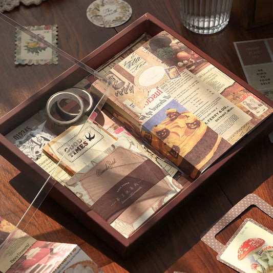 Cozy Café Journaling Kit – 346pcs Vintage Brown Scrapbook Supplies