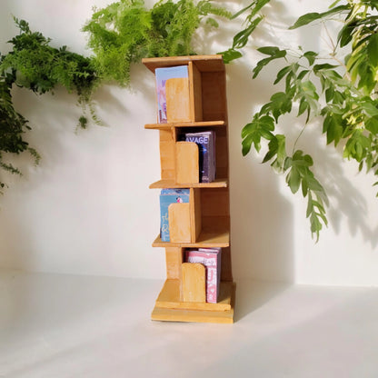 Mini Bookshelf Wood Finish